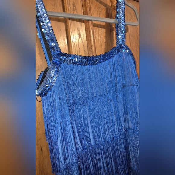 Blue Flapper Costume Dress For Women Size 12-14 Medium, Stretchy - Picture 3 of 5